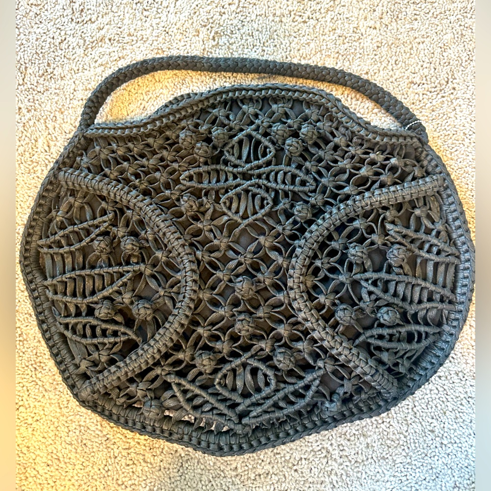 Anthropologie Made On Earth for David and Scotti Bag Macrame Black Like New